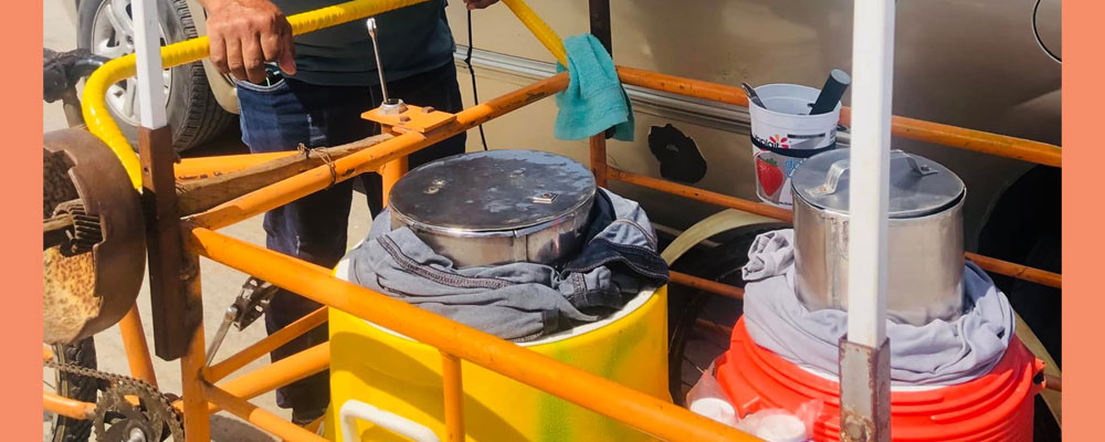 Ice carts, the freshness of ice flavored with Mexico